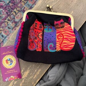Laurel Burch Multicolor Cat Kisslock Clutch